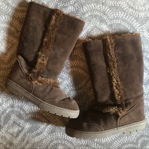 Style & Co Dark Brown Fur Snow Boots Ugg Style